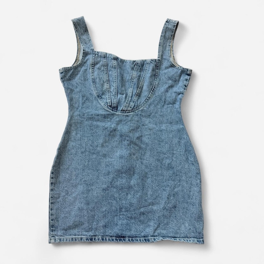 Nasty Gal Women's US 10 Denim Corset Mini Dress